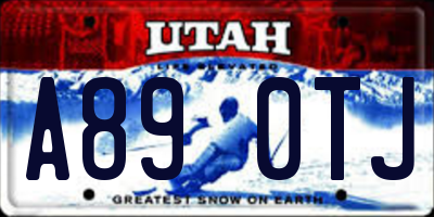 UT license plate A890TJ