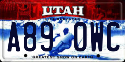 UT license plate A890WC