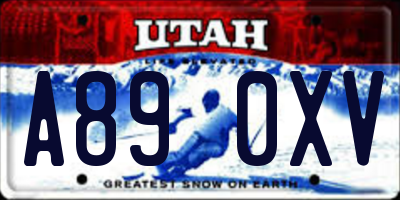 UT license plate A890XV