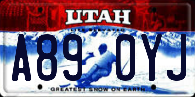 UT license plate A890YJ