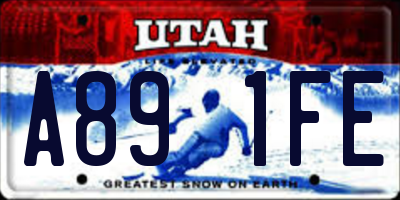 UT license plate A891FE