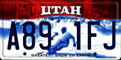 UT license plate A891FJ