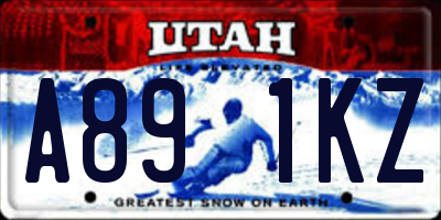 UT license plate A891KZ