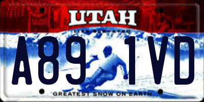 UT license plate A891VD
