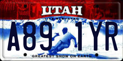 UT license plate A891YR
