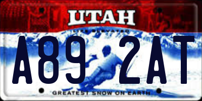 UT license plate A892AT