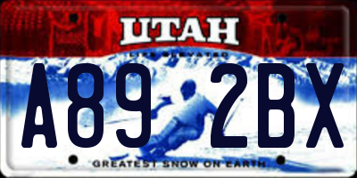 UT license plate A892BX