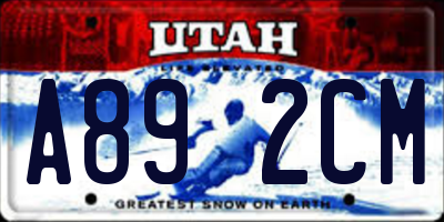 UT license plate A892CM