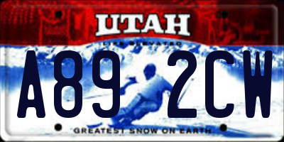 UT license plate A892CW