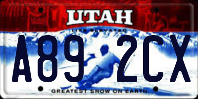 UT license plate A892CX