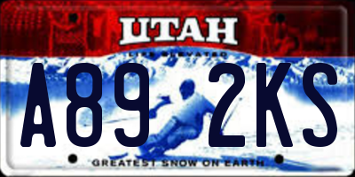 UT license plate A892KS