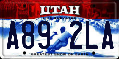UT license plate A892LA