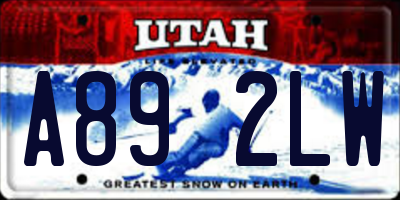 UT license plate A892LW