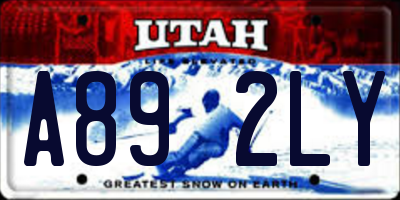 UT license plate A892LY