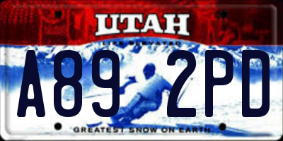 UT license plate A892PD