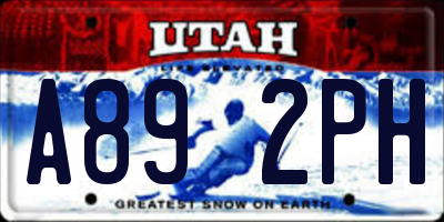 UT license plate A892PH