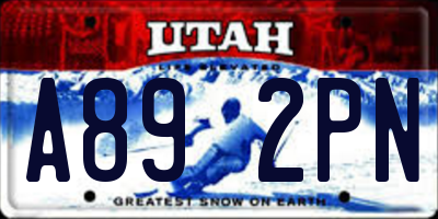 UT license plate A892PN