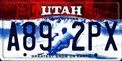 UT license plate A892PX