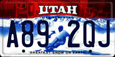 UT license plate A892QJ
