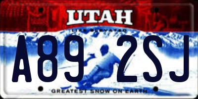 UT license plate A892SJ