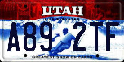 UT license plate A892TF