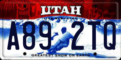 UT license plate A892TQ