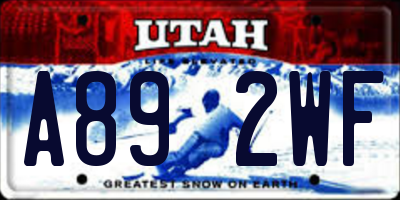UT license plate A892WF