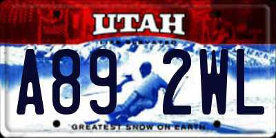 UT license plate A892WL
