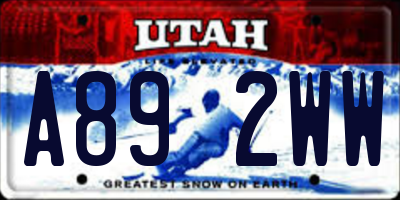 UT license plate A892WW