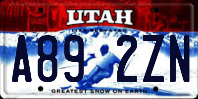 UT license plate A892ZN
