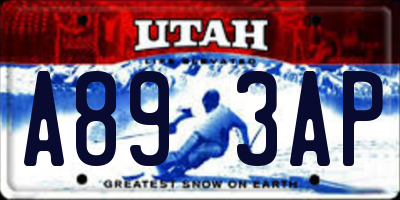 UT license plate A893AP