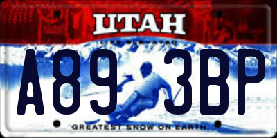 UT license plate A893BP