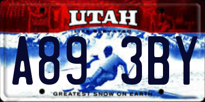 UT license plate A893BY