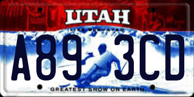 UT license plate A893CD