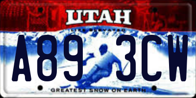 UT license plate A893CW