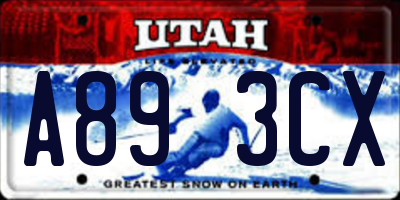 UT license plate A893CX