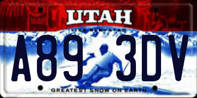UT license plate A893DV