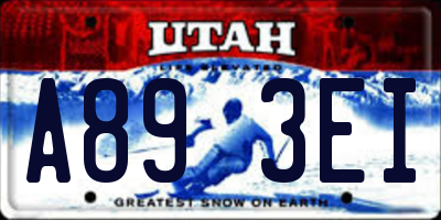 UT license plate A893EI