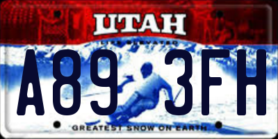 UT license plate A893FH