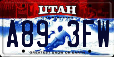 UT license plate A893FW
