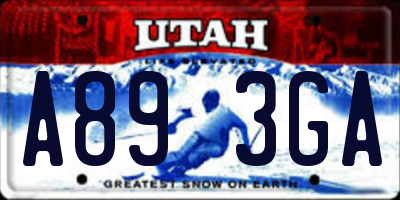 UT license plate A893GA