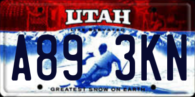UT license plate A893KN
