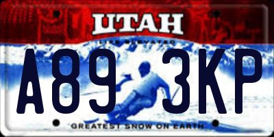 UT license plate A893KP