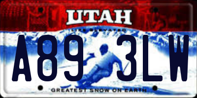 UT license plate A893LW