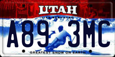 UT license plate A893MC