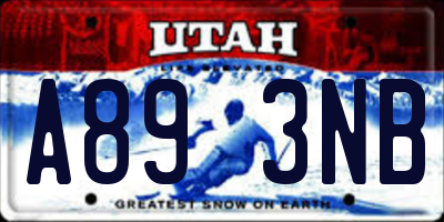 UT license plate A893NB