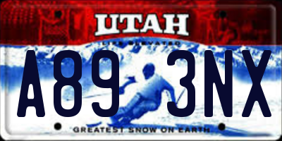 UT license plate A893NX