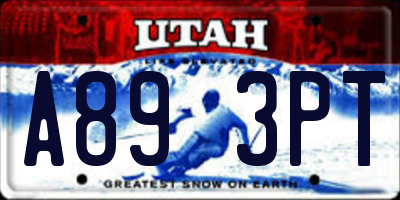 UT license plate A893PT