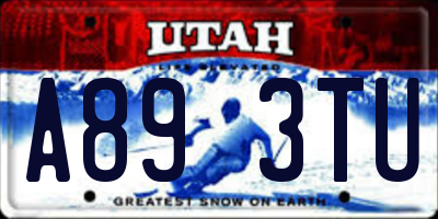 UT license plate A893TU