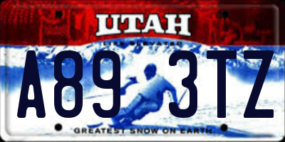 UT license plate A893TZ